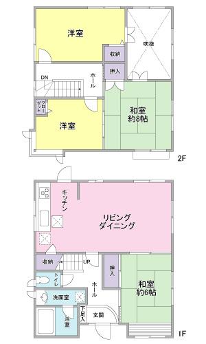 Floor plan. 21.5 million yen, 4LDK, Land area 201.95 sq m , Building area 104.86 sq m