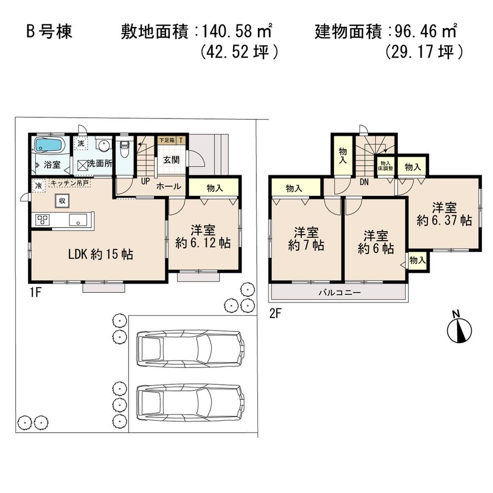Floor plan. (B Building), Price 19,800,000 yen, 4LDK, Land area 140.58 sq m , Building area 96.46 sq m