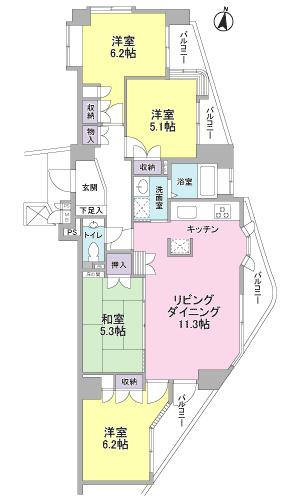 Floor plan. 4LDK, Price 16.5 million yen, Occupied area 81.99 sq m , Balcony area 13.01 sq m