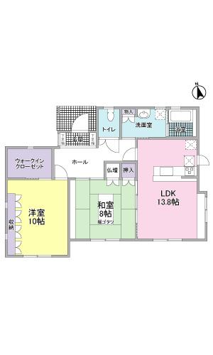 Floor plan. 22.5 million yen, 2LDK, Land area 202 sq m , Building area 81.61 sq m