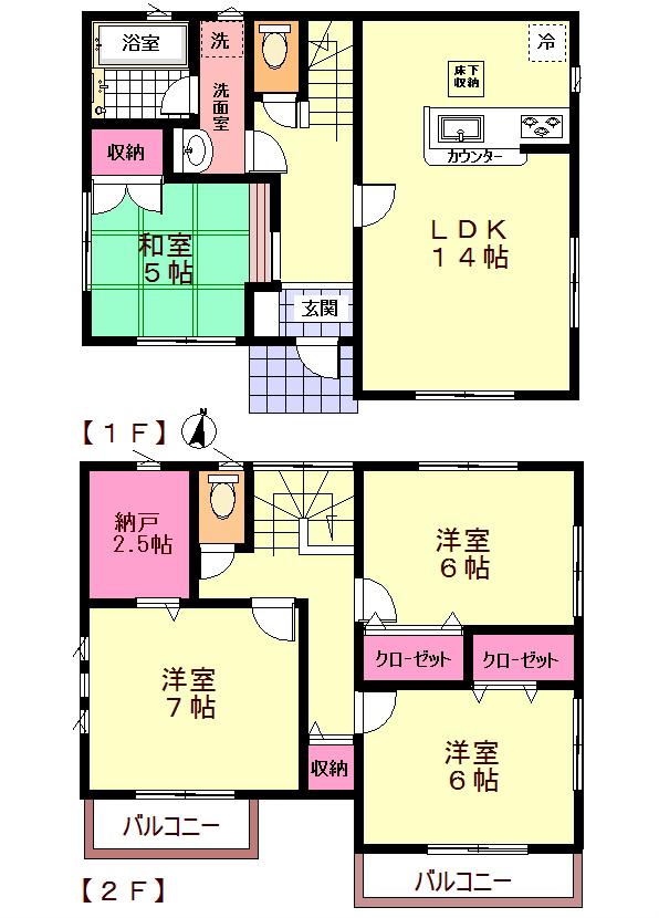 Floor plan. 23.8 million yen, 4LDK+S, Land area 133.11 sq m , Building area 93.55 sq m