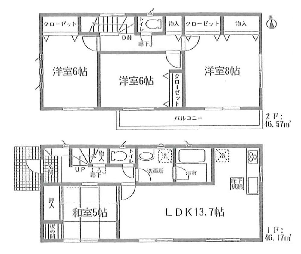 Floor plan. (3 Building), Price 21,800,000 yen, 4LDK, Land area 121.01 sq m , Building area 92.74 sq m