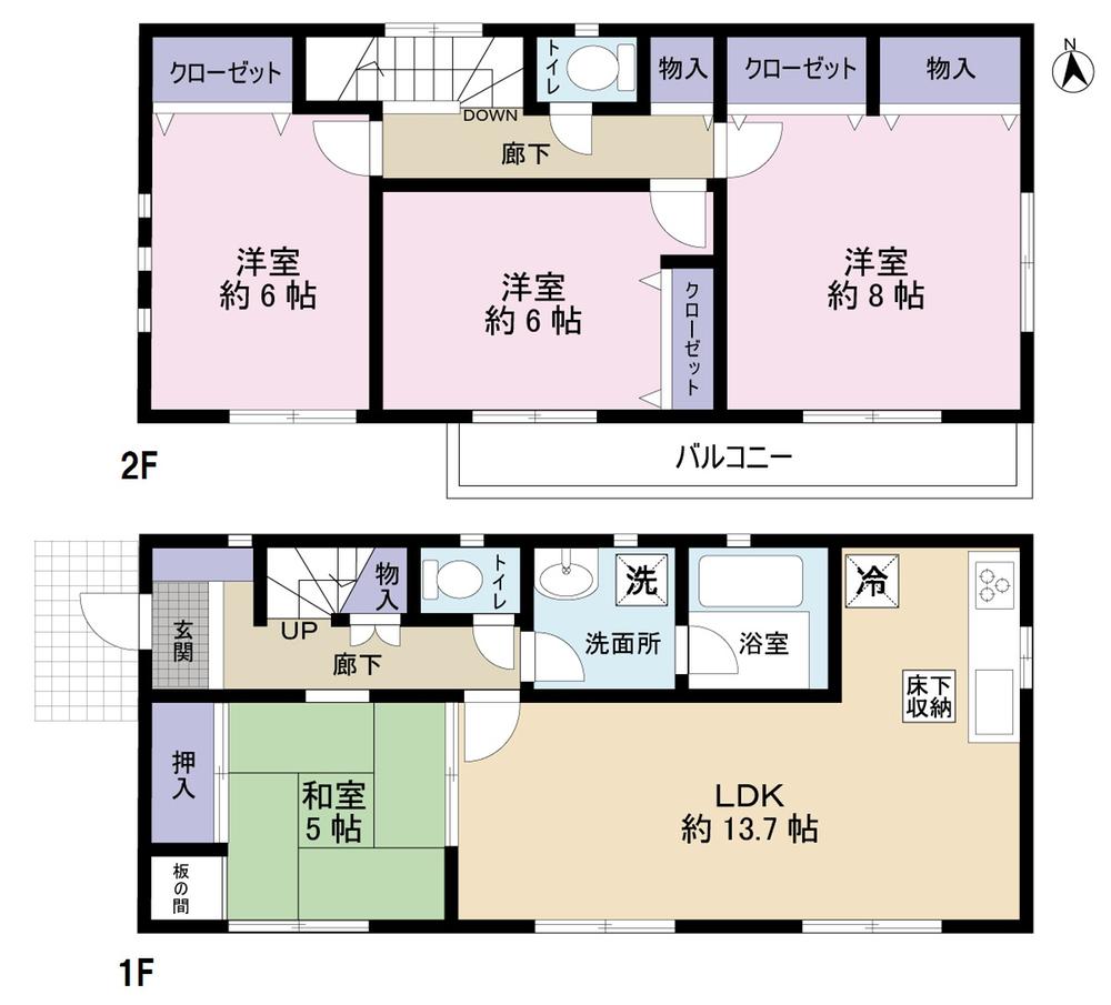Floor plan. 21,800,000 yen, 4LDK, Land area 121.01 sq m , Building area 92.74 sq m