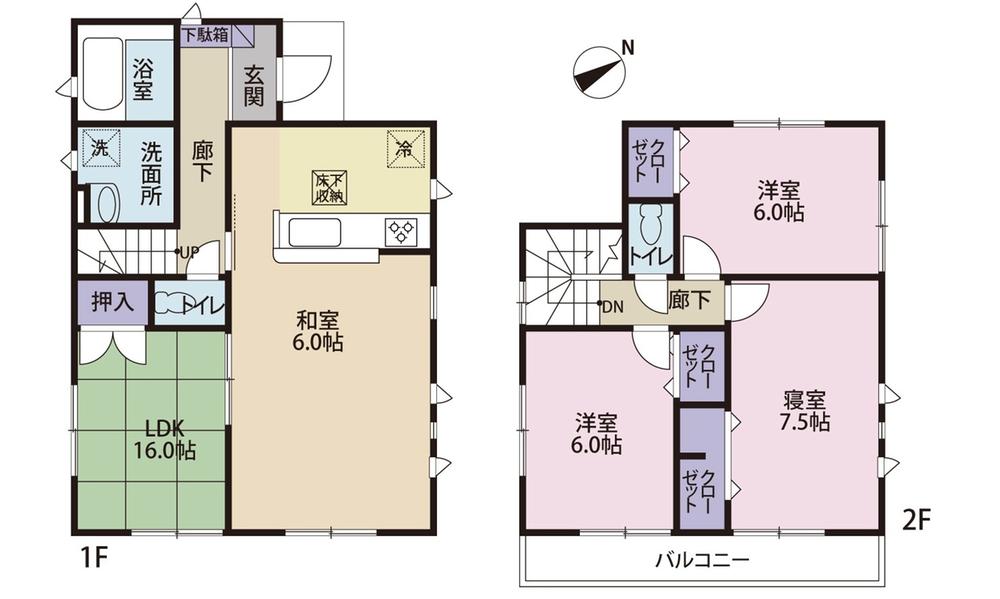 Floor plan. 22,800,000 yen, 4LDK, Land area 165.06 sq m , Building area 93.15 sq m