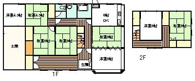 Floor plan. 12 million yen, 8DK, Land area 374.45 sq m , Building area 126.76 sq m