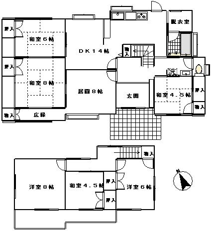 Floor plan. 20 million yen, 7DK, Land area 443.84 sq m , Building area 146.85 sq m