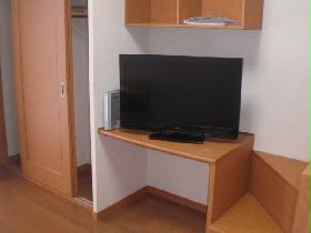 Living and room. 32-inch TV installation