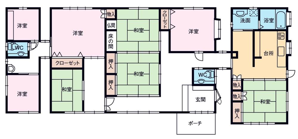 Floor plan. 26.5 million yen, 6LDK + S (storeroom), Land area 848.26 sq m , Building area 188.39 sq m