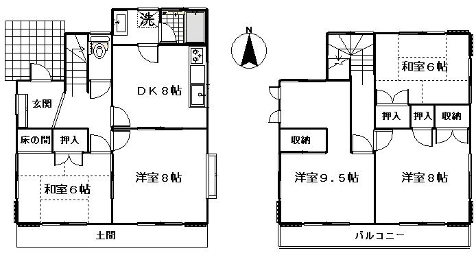 Floor plan. 9.8 million yen, 5DK, Land area 283 sq m , Building area 102.67 sq m