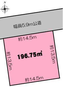 Compartment figure. Land price 9.8 million yen, Land area 196.75 sq m
