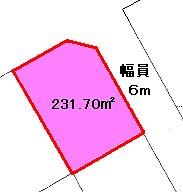 Compartment figure. Land price 9.8 million yen, Land area 231.7 sq m compartment view