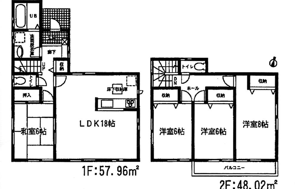Floor plan. Price 20.8 million yen, 4LDK, Land area 148.17 sq m , Building area 105.98 sq m