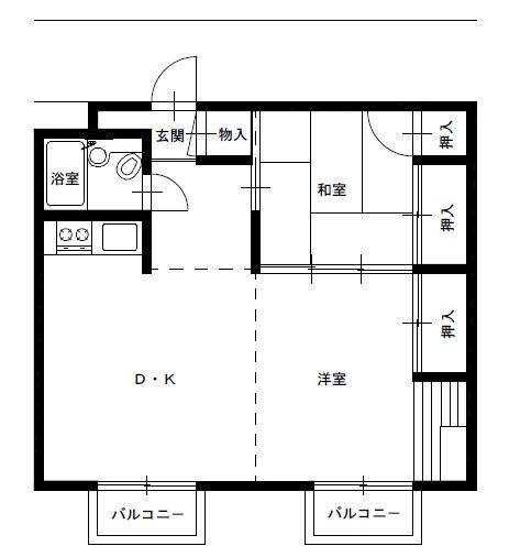 Floor plan. 1K, Price 1.3 million yen, Occupied area 40.91 sq m , Balcony area 10.39 sq m