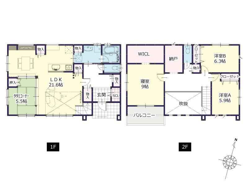 Floor plan. (A No. land), Price 36,980,000 yen, 4LDK, Land area 361.36 sq m , Building area 134.54 sq m