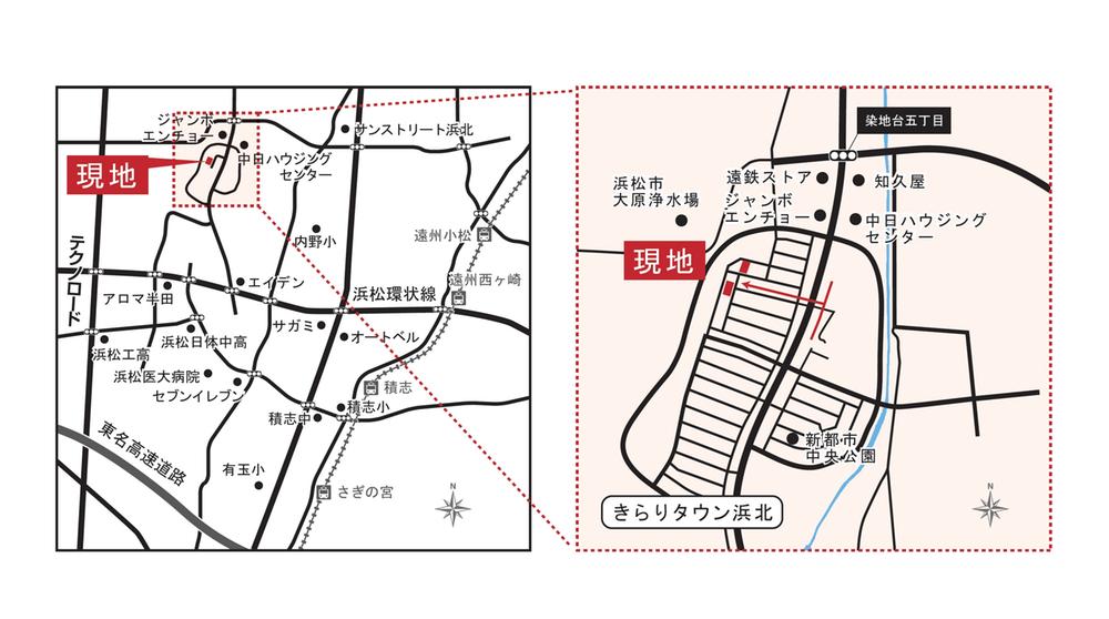 Local guide map. Muji house 1-minute walk from Hamamatsu Kitamise