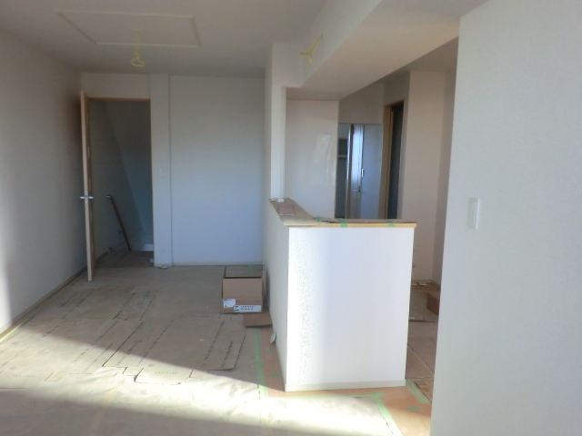 Living and room. It is a photograph of under construction.