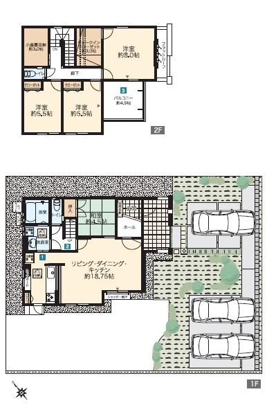 Floor plan. (71-8), Price 33,800,000 yen, 4LDK, Land area 236.24 sq m , Building area 105.51 sq m