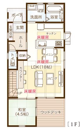 Floor plan. 29,800,000 yen, 4LDK, Land area 166 sq m , Building area 98.55 sq m 1 floor is spacious living and counter cornerese-style charm can also be used as a private dining room. 