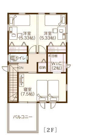 Floor plan. 29,800,000 yen, 4LDK, Land area 166 sq m , Building area 98.55 sq m 2 floor is spacious bedroom and a future partition can be Western-style, Large balcony attractive. 
