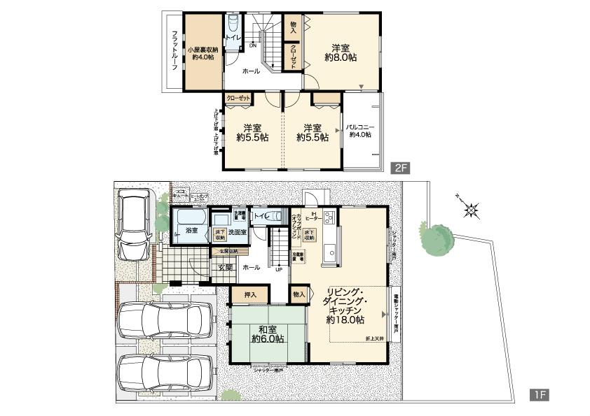 Floor plan. 30,800,000 yen, 4LDK, Land area 175.55 sq m , Building area 104.33 sq m