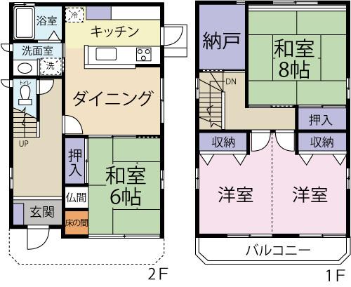 Floor plan. 17,900,000 yen, 3DK, Land area 220.21 sq m , Building area 95.75 sq m