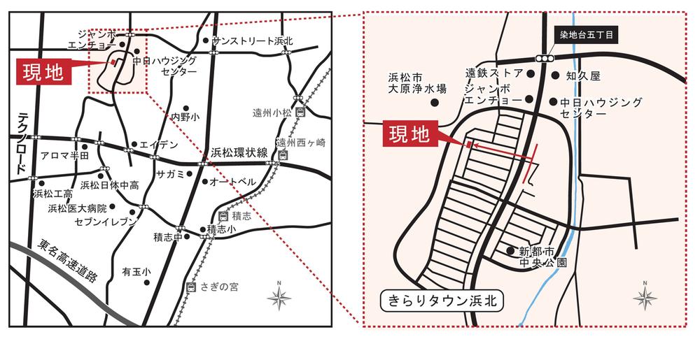 Local guide map. Muji house Hamamatsu Kitamise 1-minute walk