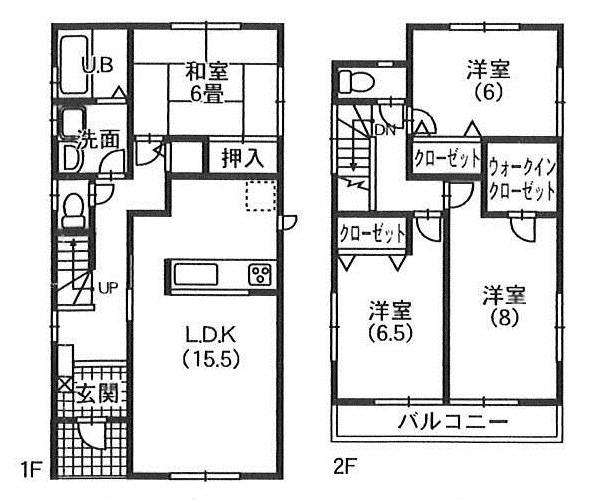 Floor plan. 23.8 million yen, 4LDK, Land area 134.08 sq m , Building area 105.15 sq m