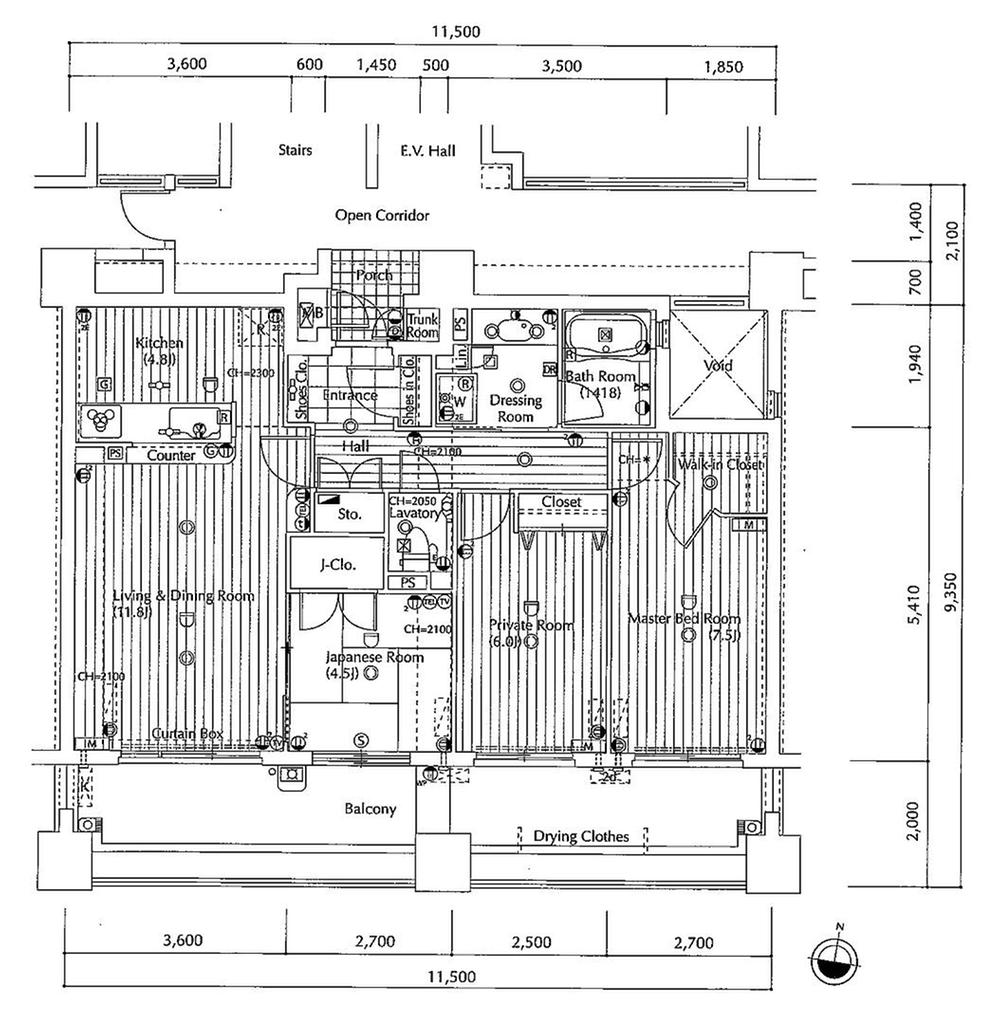 Floor plan. 3LDK, Price 19,800,000 yen, Occupied area 79.02 sq m , Balcony area 23 sq m