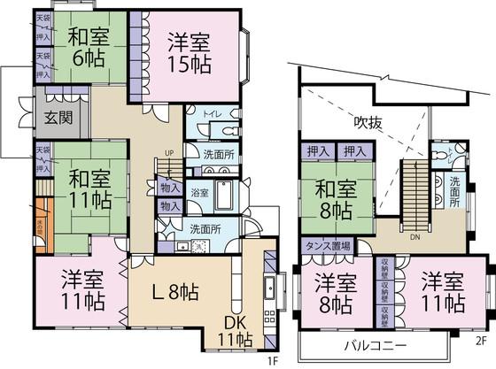 Floor plan. 29,800,000 yen, 7LDK, Land area 630.72 sq m , Building area 234.35 sq m 7LDK, You can also move a large family
