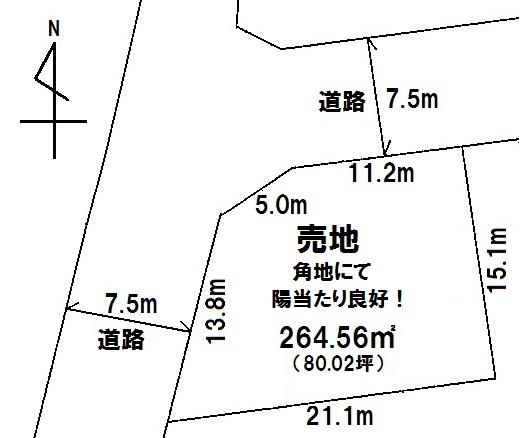 Compartment figure. Land price 17.6 million yen, Land area 264.56 sq m