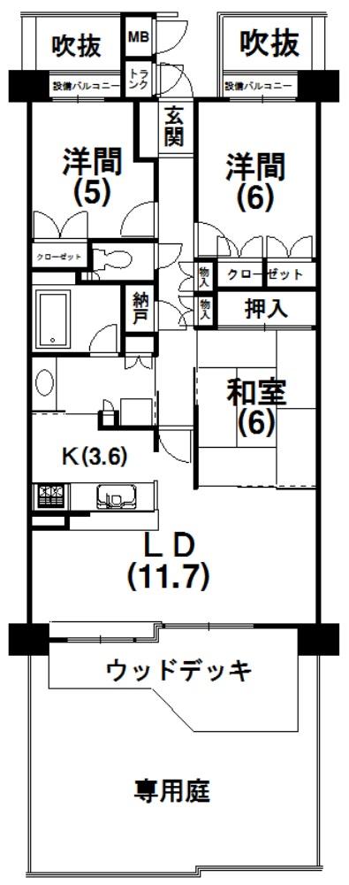 Floor plan. 3LDK + S (storeroom), Price 13,900,000 yen, Footprint 76.7 sq m
