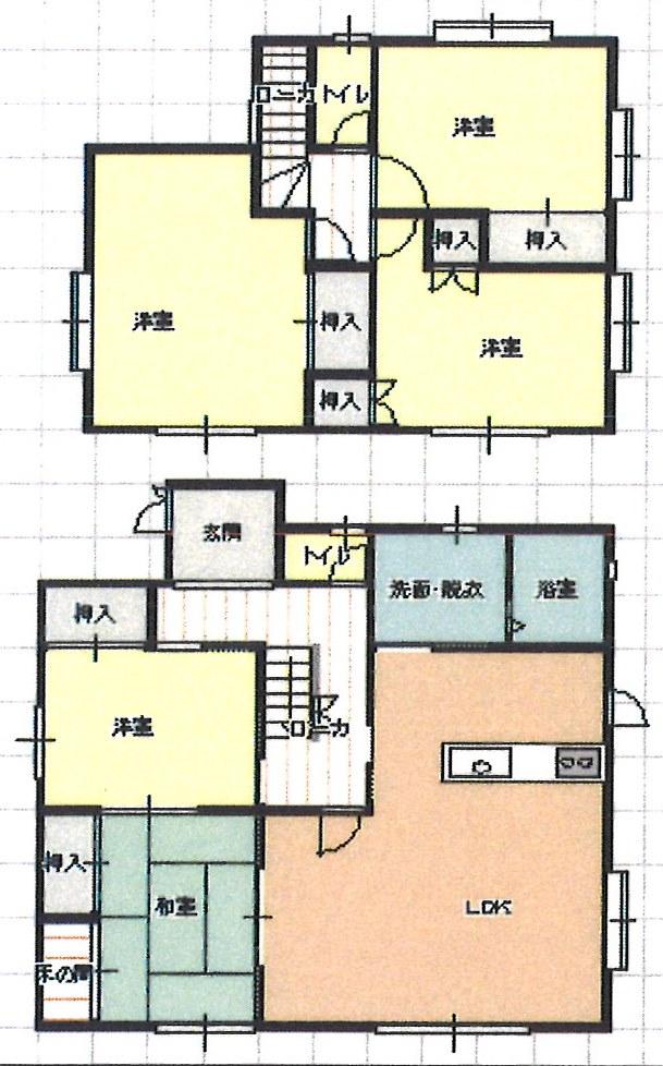 Floor plan. 17.5 million yen, 5LDK, Land area 174.52 sq m , Building area 129.44 sq m
