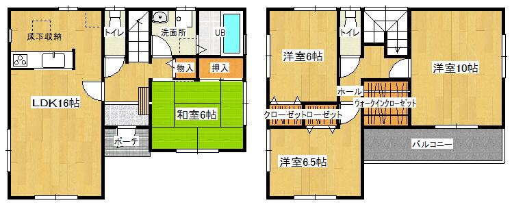 Floor plan. 21.6 million yen, 4LDK, Land area 129.03 sq m , Building area 105.99 sq m easy-to-use floor plan