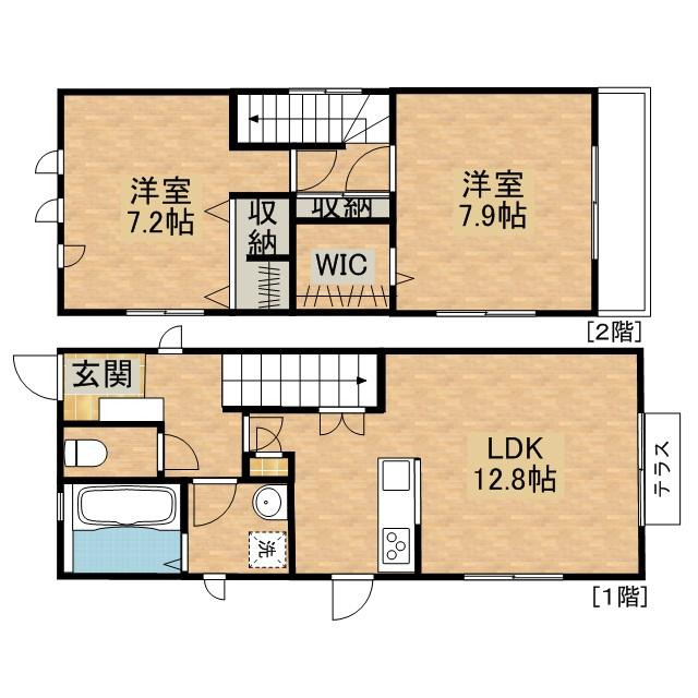 Floor plan. 14.8 million yen, 2LDK, Land area 118.34 sq m , Building area 70.8 sq m