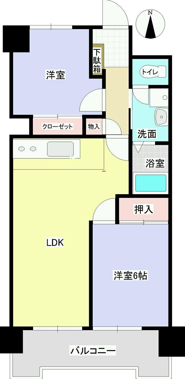 Floor plan. 3DK, Price 7.8 million yen, Occupied area 55.87 sq m , Balcony area 6.94 sq m