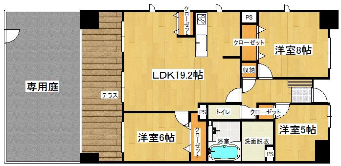 Floor plan. 3LDK, Price 23.8 million yen, Occupied area 83.75 sq m , Balcony area 16.2 sq m