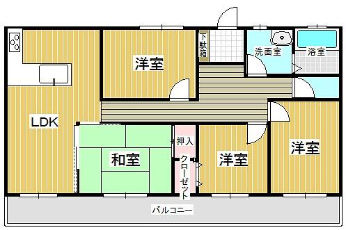 Floor plan. 4LDK, Price 18,800,000 yen, Occupied area 86.09 sq m , Balcony area 5.17 sq m