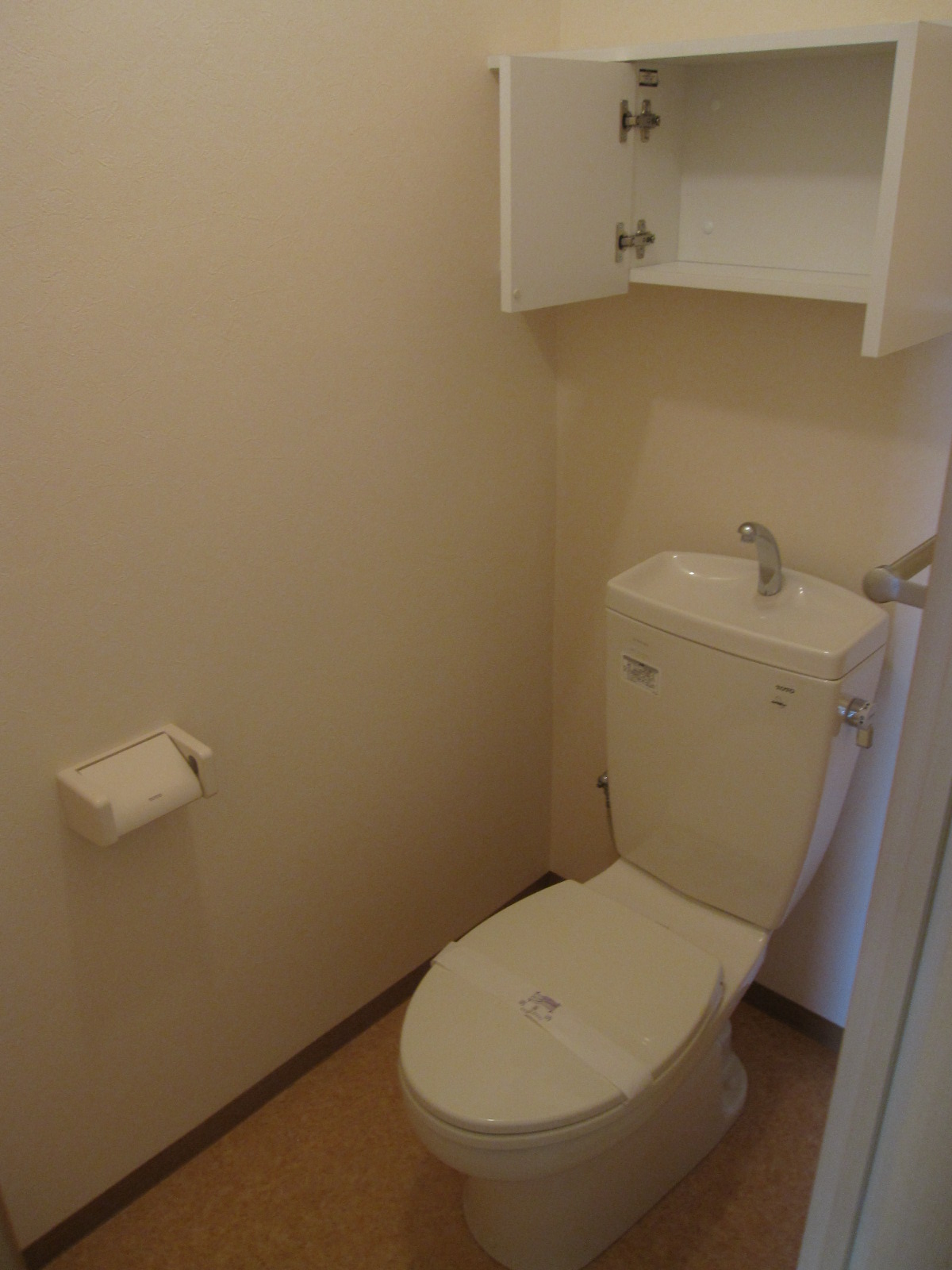 Toilet. With sanitary box small fry is put