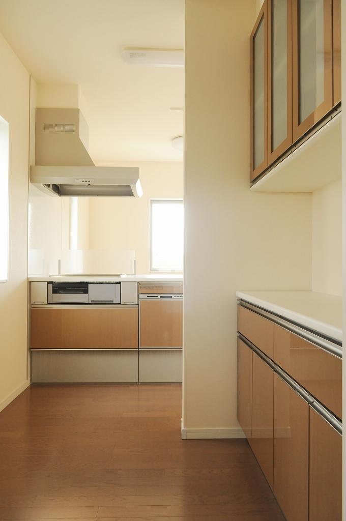 Kitchen. Face-to-face in the kitchen. Cupboard in the back of the space will not fall. (2013 November shooting)