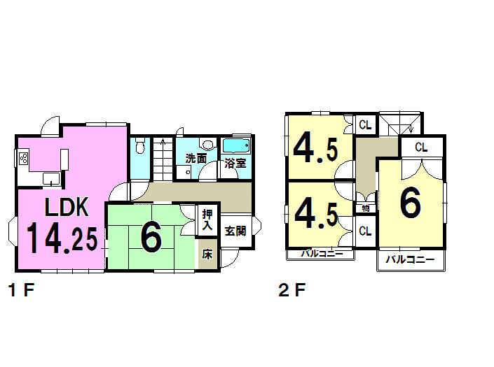 Floor plan. 17.5 million yen, 4LDK, Land area 205.92 sq m , Building area 101.27 sq m