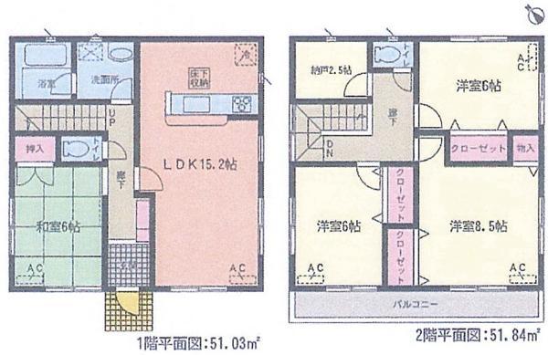 Floor plan. 28.8 million yen, 3LDK + S (storeroom), Land area 152.01 sq m , Building area 102.87 sq m