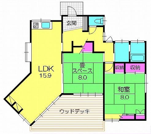 Floor plan. 25 million yen, 2LDK, Land area 576.6 sq m , Building area 78.67 sq m
