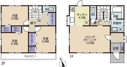 Floor plan. 19,800,000 yen, 3LDK, Land area 134.41 sq m , Building area 92.74 sq m