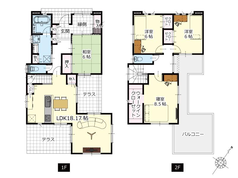 Floor plan. (A No. land), Price 32,980,000 yen, 4LDK, Land area 200.01 sq m , Building area 117.99 sq m
