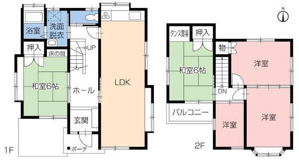 Floor plan. 15,980,000 yen, 4LDK+S, Land area 143.61 sq m , Building area 94.39 sq m