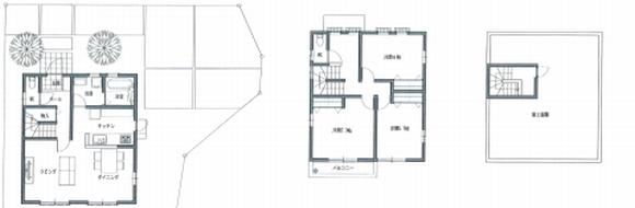 Floor plan. 33,300,000 yen, 3LDK, Land area 197.64 sq m , Floor plan with a building area of ​​102.66 sq m roof garden