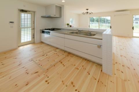 Kitchen. In face-to-face kitchen, Dishes while conversing with family