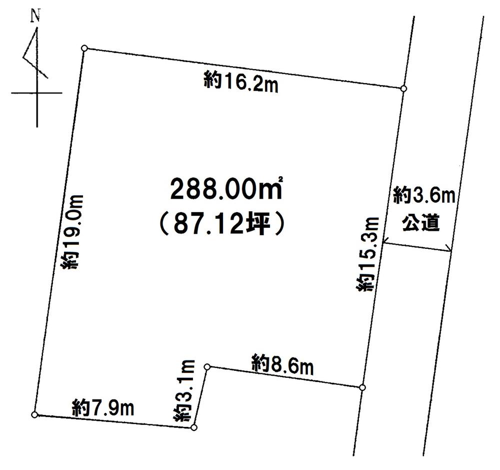 Compartment figure. Land price 15 million yen, Land area 288 sq m