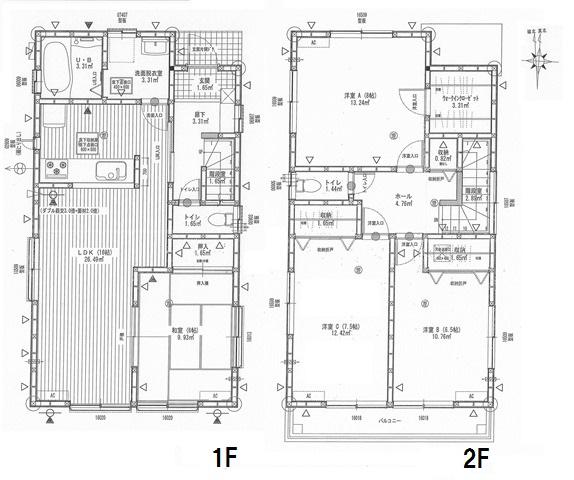 Floor plan. (Building 2), Price 24,800,000 yen, 4LDK, Land area 139.4 sq m , Building area 105.98 sq m