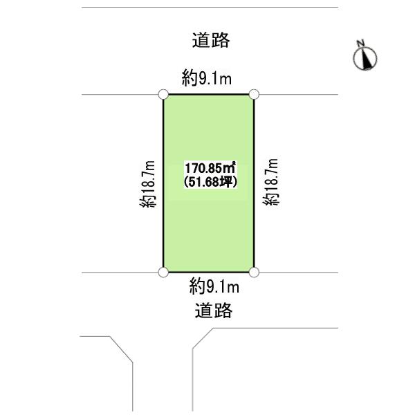 Compartment figure. Land price 6.2 million yen, Land area 170.85 sq m